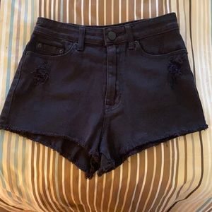 BDG High Rise Cheeky black jean shorts